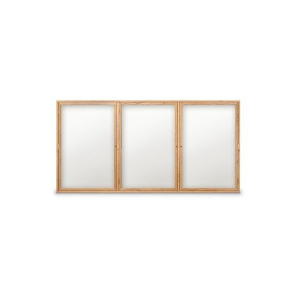 72"x36" 2-Door Wet/Dry Erase, White Porcelain/Lt Oak Frame